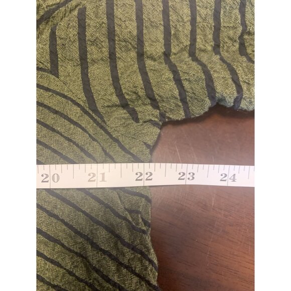 Habit Green Boxy Cotton Strip Lightweight Blouse Top Size L - Picture 7 of 10